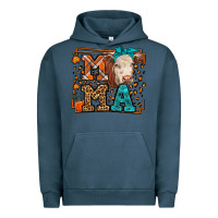 Pigment Midnight Navy Western Fall Cow Mama Urban Hoodie - LillyAllenDesigns