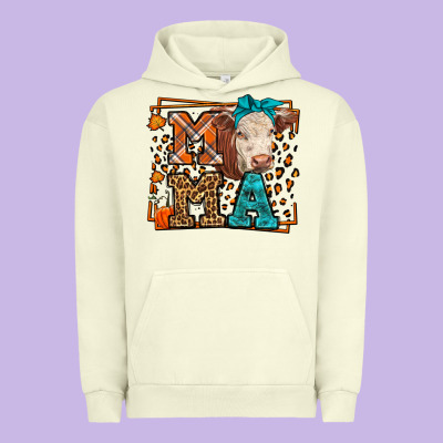 Western Fall Cow Mama Urban Hoodie Designed By Lillyallendesigns