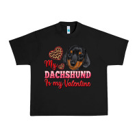 Black my dachshund is my valentine Urban Heavy Tee - RanaPortraitStore