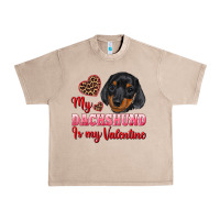 French Oak my dachshund is my valentine Urban Heavy Tee - RanaPortraitStore