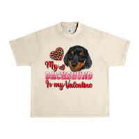 Sandshell my dachshund is my valentine Urban Heavy Tee - RanaPortraitStore