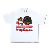 White my dachshund is my valentine Urban Heavy Tee - RanaPortraitStore