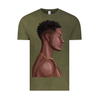 Vintage Olive afro black man Vintage Tee - texasbilliewilder