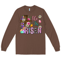Chestnut he is risen easter Long Sleeve Tee - Neo Western