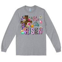 Heather Grey he is risen easter Long Sleeve Tee - Neo Western