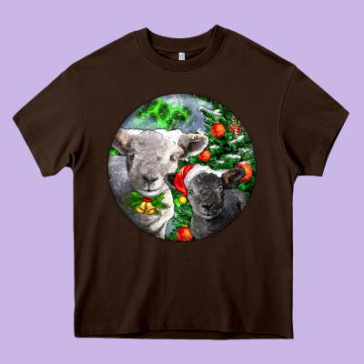 Christmas Southdown Baby Sheeps Heavy Core Tee Designed By Lillyallendesigns