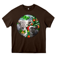 Chocolate Brown christmas southdown baby sheeps Heavy Core Tee - LillyAllenDesigns