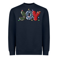 Navy joy christmas lights Heavyweight Sweatshirt - MaliasSmallBusiness