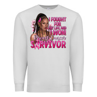 Dove Grey I fought for my life and i won afro woman Premium Sweatshirt - NancyCooperArtShop