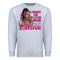 Heather Grey I fought for my life and i won afro woman Premium Sweatshirt - NancyCooperArtShop
