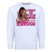 White I fought for my life and i won afro woman Premium Sweatshirt - NancyCooperArtShop