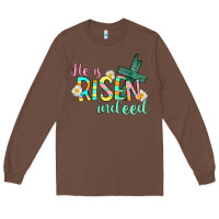 Chestnut He is risen indeed Easter Long Sleeve Tee - CowGirlArtShop