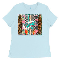 Baby Blue racing brushstroke Ladies Tee - AdoDesignShop