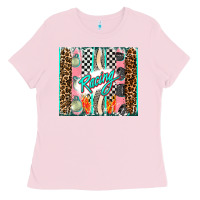 Bubblegum Pink racing brushstroke Ladies Tee - AdoDesignShop