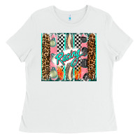 White racing brushstroke Ladies Tee - AdoDesignShop