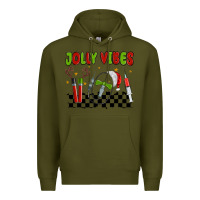 Army Green jolly vibes Premium Hoodie - MaliasSmallBusiness