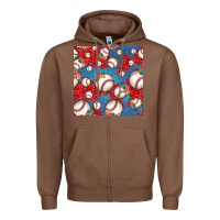 Chestnut baseball paisley and jean pattern, baseball seamless pattern Zipper Hoodie - JahusDesignShop