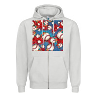 Dove Grey baseball paisley and jean pattern, baseball seamless pattern Zipper Hoodie - JahusDesignShop