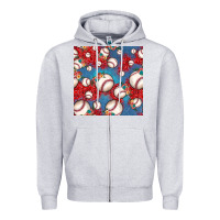 Heather Grey baseball paisley and jean pattern, baseball seamless pattern Zipper Hoodie - JahusDesignShop