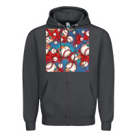 Smoke baseball paisley and jean pattern, baseball seamless pattern Zipper Hoodie - JahusDesignShop
