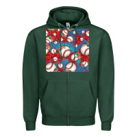 Sports Green baseball paisley and jean pattern, baseball seamless pattern Zipper Hoodie - JahusDesignShop