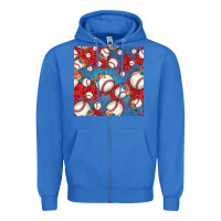 True Royal baseball paisley and jean pattern, baseball seamless pattern Zipper Hoodie - JahusDesignShop