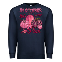 Navy In october we wear pink Premium Sweatshirt - NancyCooperArtShop