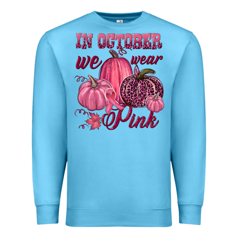In October We Wear Pink Premium Sweatshirt by NancyCooperArtShop | Teevron