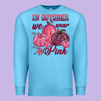 In October We Wear Pink Premium Sweatshirt Designed By Nancycooperartshop