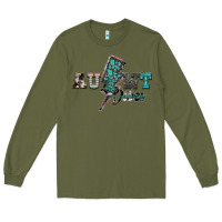 Army Green aunt vibes Long Sleeve Tee - SublimationCraftShop