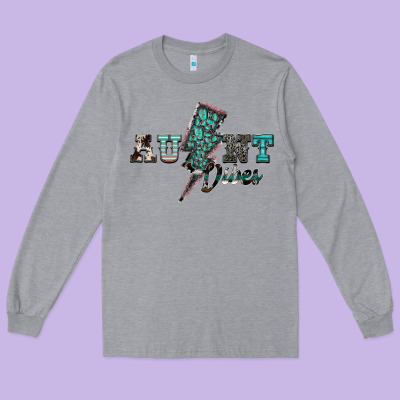 Aunt Vibes Long Sleeve Tee Designed By Sublimationcraftshop