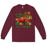Burgundy its the most wonderful time of the year Long Sleeve Tee - AdoDesignShop