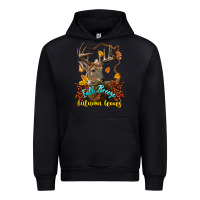 Black Fall Breeze And Autumn Leaves Deer Urban Hoodie - LillyAllenDesigns