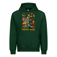 Forest Green Fall Breeze And Autumn Leaves Deer Urban Hoodie - LillyAllenDesigns