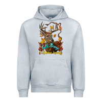 Heather Grey Fall Breeze And Autumn Leaves Deer Urban Hoodie - LillyAllenDesigns