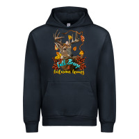 Navy Fall Breeze And Autumn Leaves Deer Urban Hoodie - LillyAllenDesigns