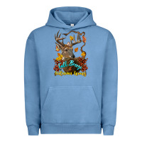 Pigment Pebble Blue Fall Breeze And Autumn Leaves Deer Urban Hoodie - LillyAllenDesigns