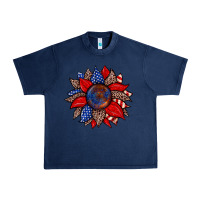 Navy American flag leopard sunflower Urban Heavy Tee - Zillion Design Studio