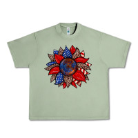Oil Green American flag leopard sunflower Urban Heavy Tee - Zillion Design Studio