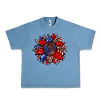 Pebble Blue American flag leopard sunflower Urban Heavy Tee - Zillion Design Studio