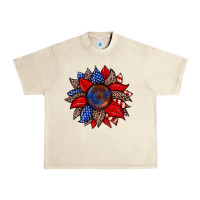 Sandshell American flag leopard sunflower Urban Heavy Tee - Zillion Design Studio