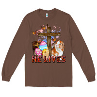 Chestnut He lives Easter Day Long Sleeve Tee - CowGirlArtShop