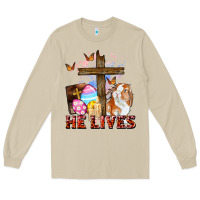 Mushroom He lives Easter Day Long Sleeve Tee - CowGirlArtShop