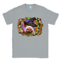 Heather Grey halloween pig Classic Tee - CowhideDigitalArt