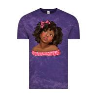 Cloud Purple afro black girlchild kiss with bow Vintage Tee - texasbilliewilder