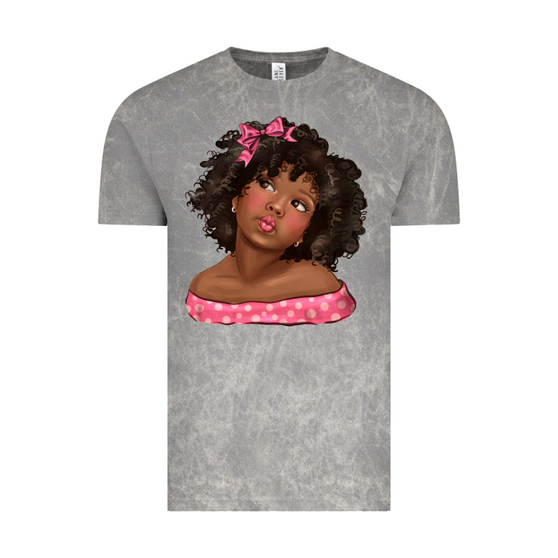 Afro Black Girlchild Kiss With Bow Vintage Tee by texasbilliewilder | Teevron