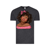 Vintage Black afro black girlchild kiss with bow Vintage Tee - texasbilliewilder