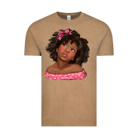 Vintage Coffee afro black girlchild kiss with bow Vintage Tee - texasbilliewilder