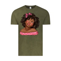Vintage Olive afro black girlchild kiss with bow Vintage Tee - texasbilliewilder