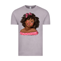 Vintage Zinc afro black girlchild kiss with bow Vintage Tee - texasbilliewilder